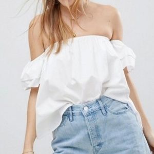 ASOS White Off Shoulder Top